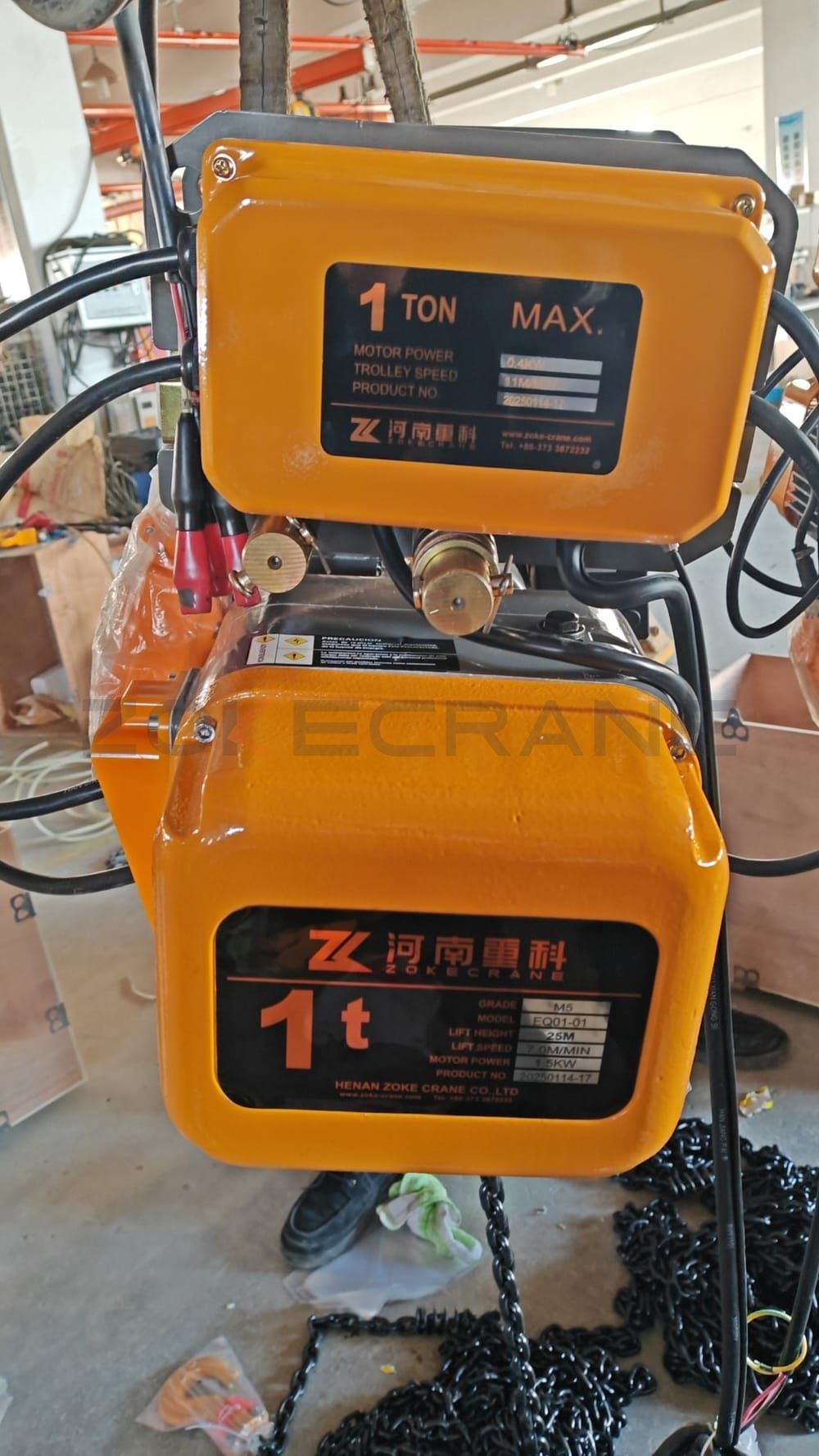 Otto paranchi elettrici a catena tipo EQ spediti in Arabia Saudita